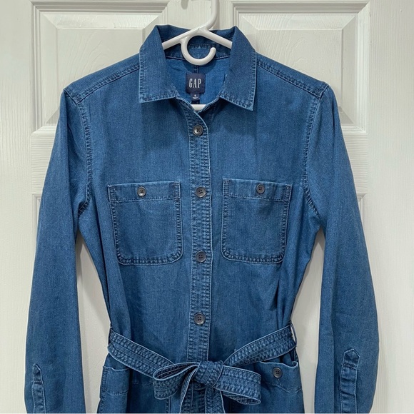 GAP Tie Waist Denim Dress - Picture 7 of 16